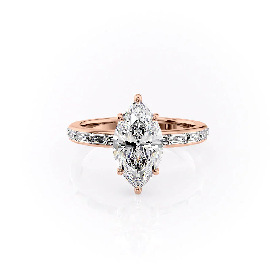 The Jennifer Set With A 3.5 Carat Marquise Moissanite