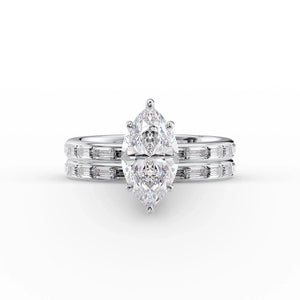 The Jennifer Set With A 4.5 Carat Marquise Moissanite