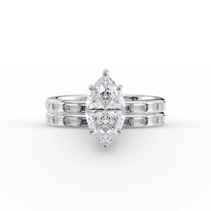 The Jennifer Set With A 2.5 Carat Marquise Lab Diamond