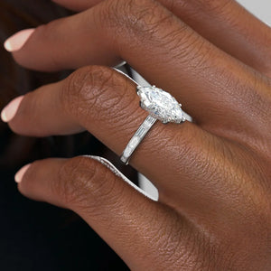 The Jennifer Set With A 2.5 Carat Marquise Lab Diamond