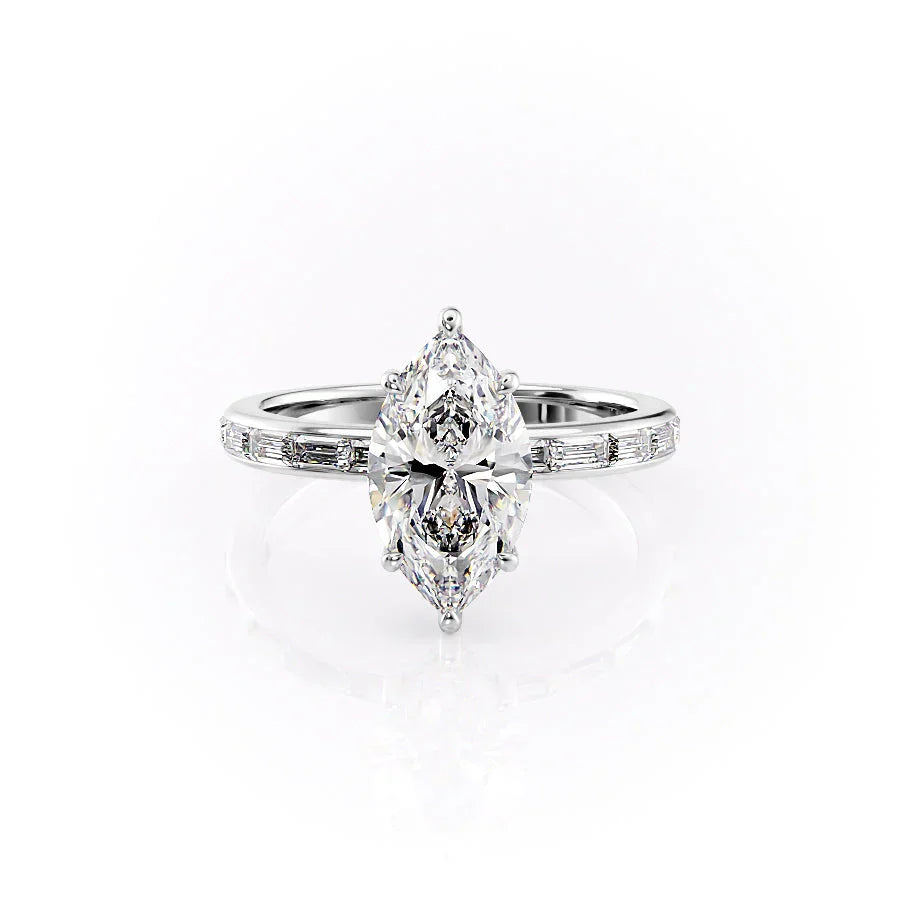 The Jennifer Set With A 5 Carat Marquise Moissanite