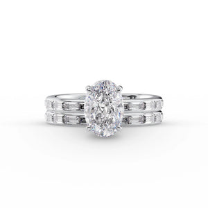 The Jennifer Set With A 5 Carat Oval Moissanite