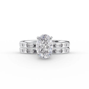 The Jennifer Set With A 1.5 Carat Oval Lab Diamond
