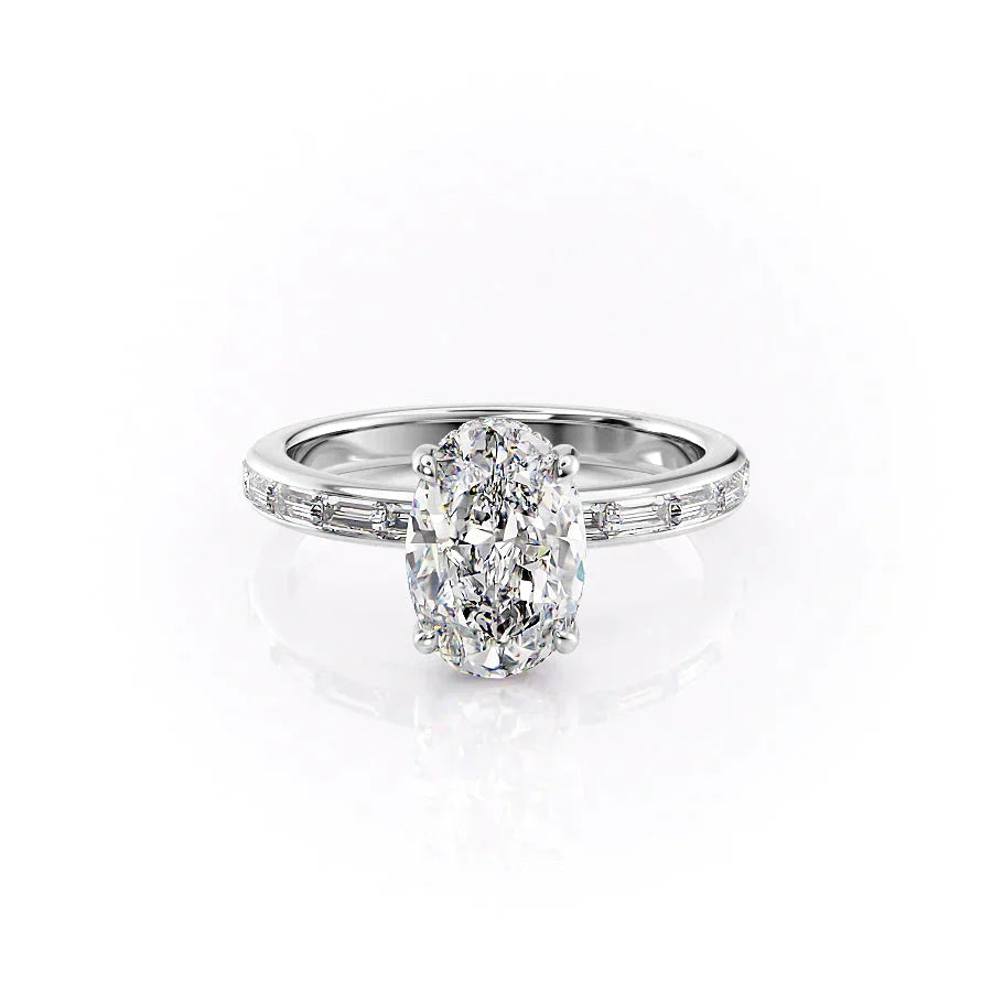 The Jennifer Set With A 2.5 Carat Oval Moissanite
