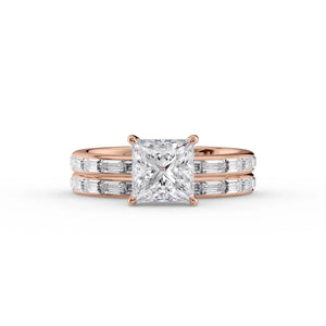 The Jennifer Set With A 2.5 Carat Princess Lab Diamond