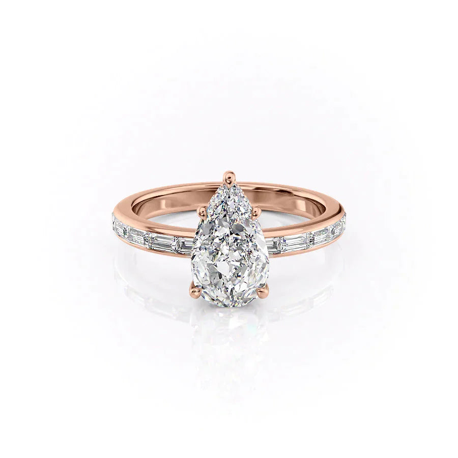 The Jennifer Set With A 1 Carat Pear Moissanite