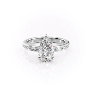 The Jennifer Set With A 2.5 Carat Pear Moissanite