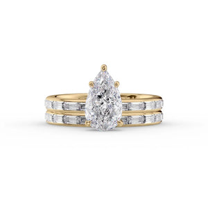 The Jennifer Set With A 2.5 Carat Pear Moissanite