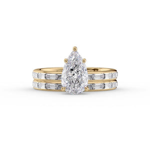 The Jennifer Set With A 1.5 Carat Pear Moissanite