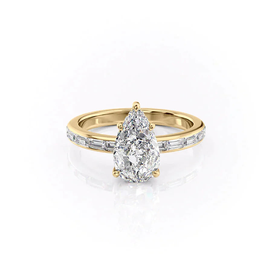 The Jennifer Set With A 2.5 Carat Pear Lab Diamond