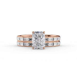 The Jennifer Set With A 3 Carat Radiant Lab Diamond