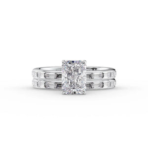 The Jennifer Set With A 1.5 Carat Radiant Lab Diamond