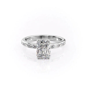 The Jennifer Set With A 2.5 Carat Radiant Lab Diamond