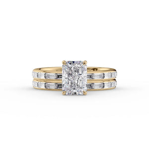The Jennifer Set With A 2.5 Carat Radiant Lab Diamond