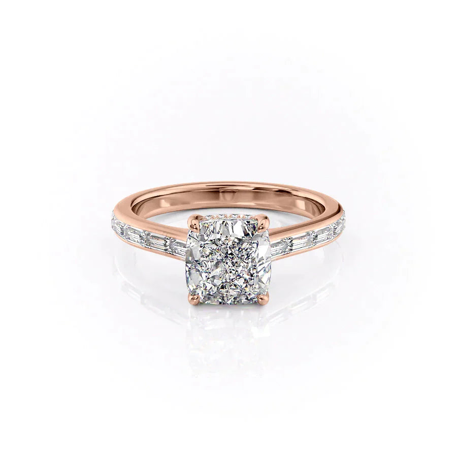 The Monica Set With A 2 Carat Cushion Lab Diamond
