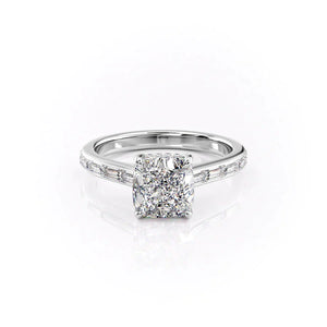 The Monica Set With A 3.5 Carat Cushion Moissanite