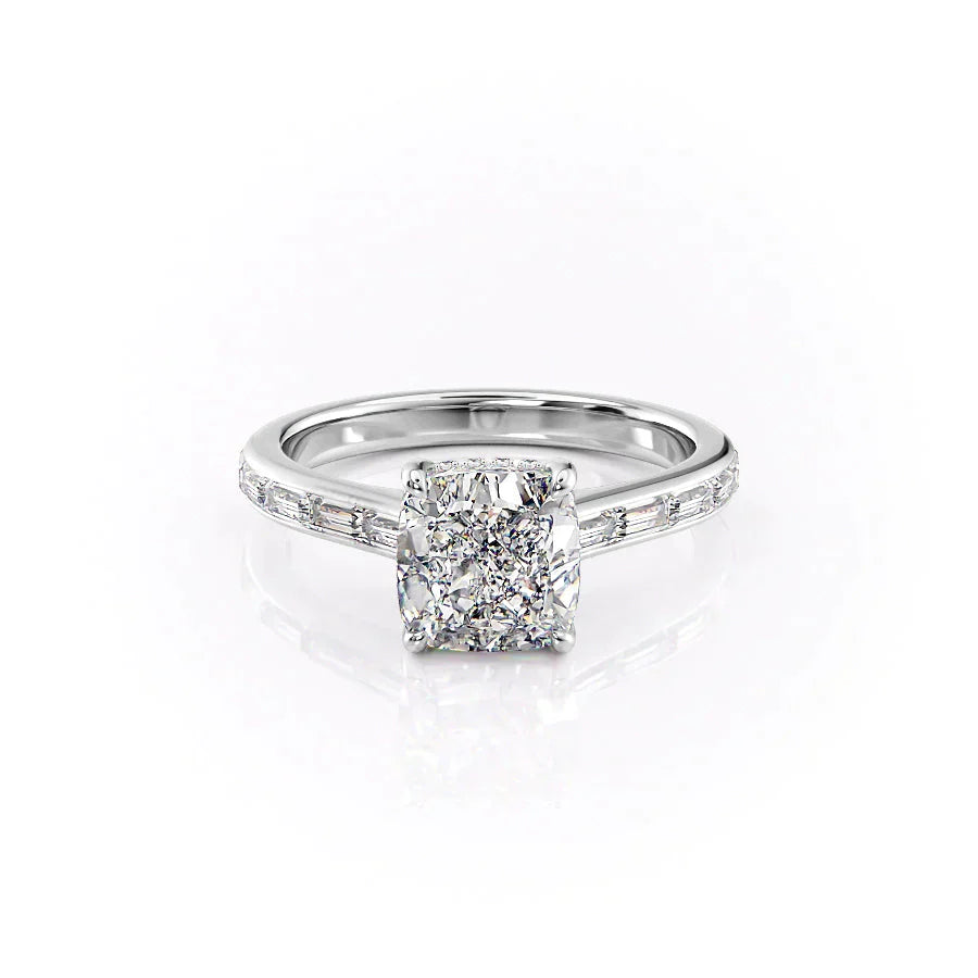 The Monica Set With A 4 Carat Cushion Moissanite