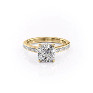 The Monica Set With A 2.5 Carat Cushion Lab Diamond