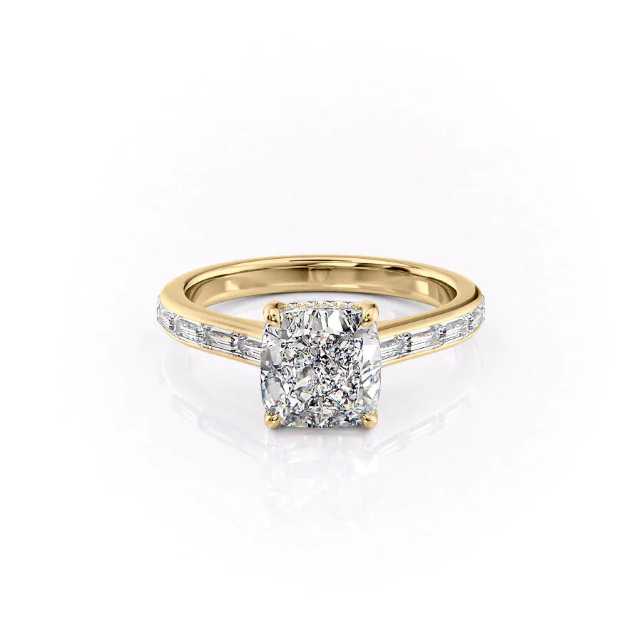 The Monica Set With A 2.5 Carat Cushion Lab Diamond