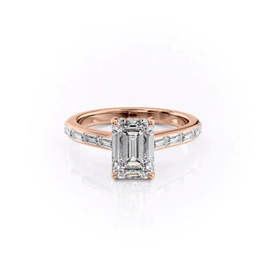 The Monica Set With A 3 Carat Emerald Moissanite