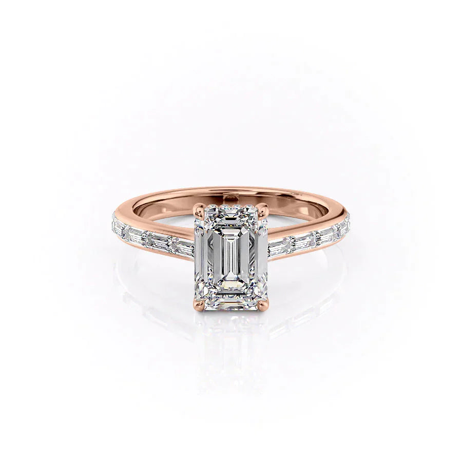 The Monica Set With A 3.5 Carat Emerald Moissanite