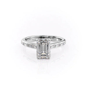 The Monica Set With A 2.5 Carat Emerald Lab Diamond