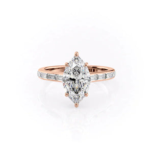 The Monica Set With A 2 Carat Marquise Lab Diamond