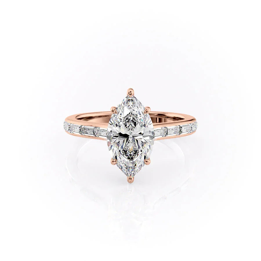 The Monica Set With A 4 Carat Marquise Moissanite