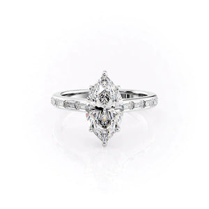 The Monica Set With A 1.5 Carat Marquise Lab Diamond