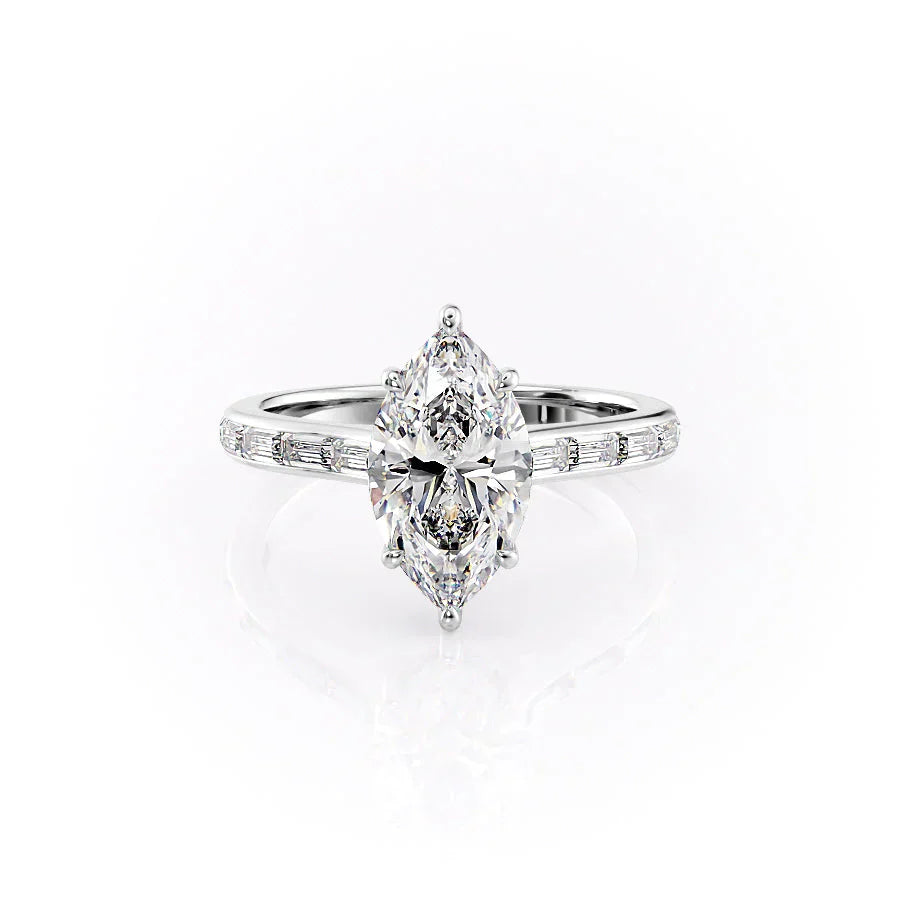 The Monica Set With A 1.5 Carat Marquise Moissanite