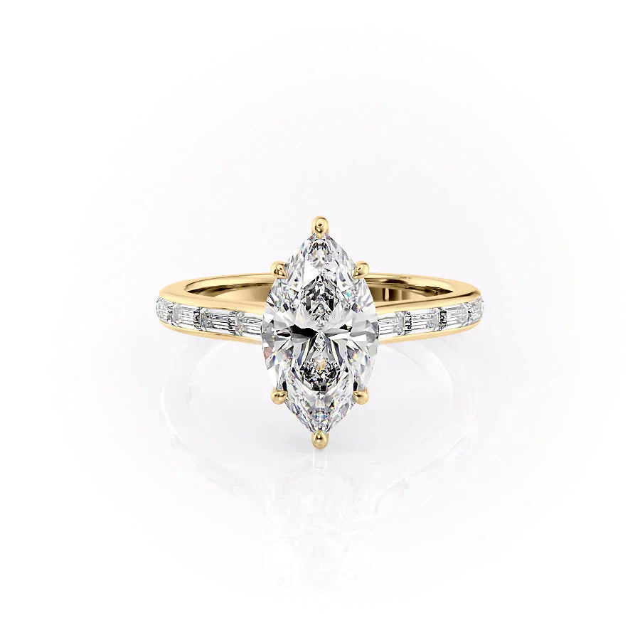 The Monica Set With A 3 Carat Marquise Moissanite