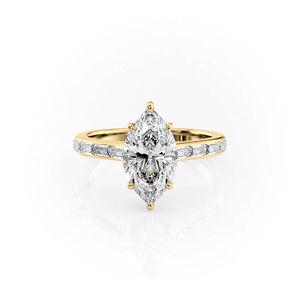 The Monica Set With A 4.5 Carat Marquise Moissanite
