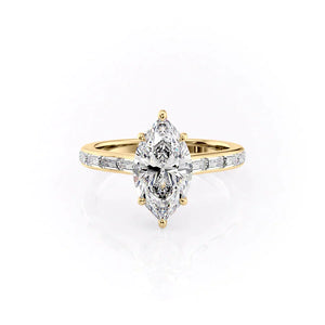 The Monica Set With A 2 Carat Marquise Lab Diamond