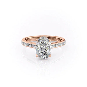 The Monica Set With A 2 Carat Oval Lab Diamond