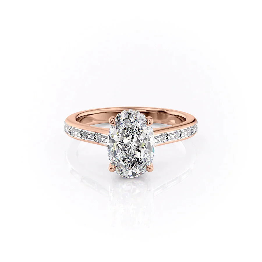 The Monica Set With A 2.5 Carat Oval Moissanite