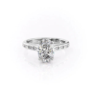 The Monica Set With A 4.5 Carat Oval Moissanite