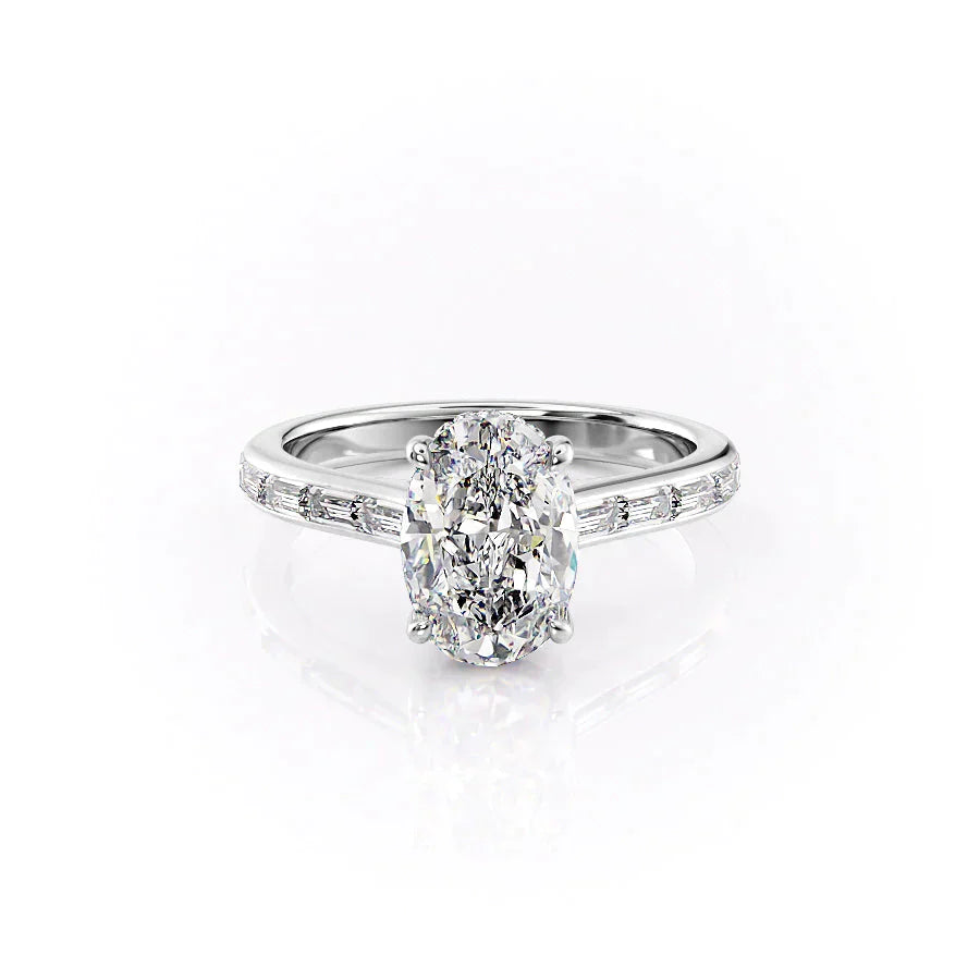 The Monica Set With A 2.5 Carat Oval Moissanite