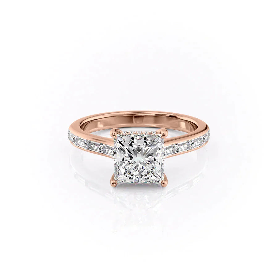 The Monica Set With A 1 Carat Princess Lab Diamond