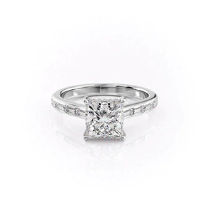 The Monica Set With A 4.5 Carat Princess Moissanite