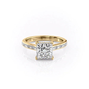 The Monica Set With A 3 Carat Princess Lab Diamond