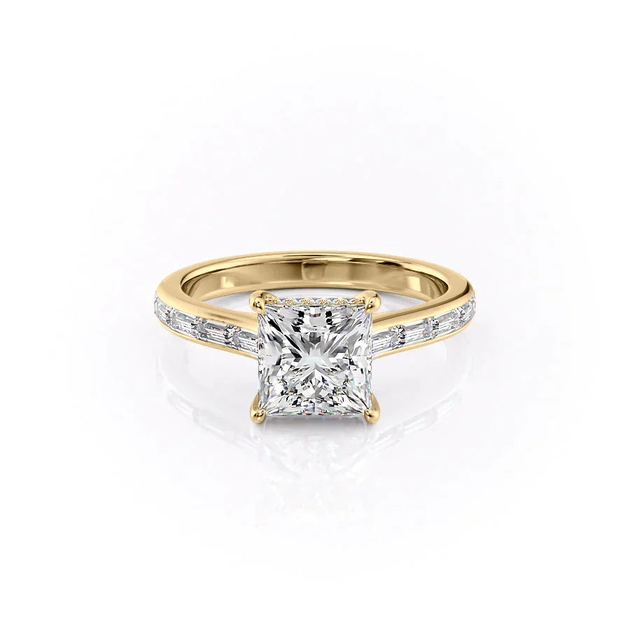 The Monica Set With A 3.5 Carat Princess Moissanite