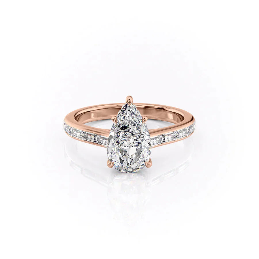 The Monica Set With A 2 Carat Pear Lab Diamond