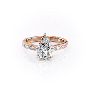 The Monica Set With A 4.5 Carat Pear Moissanite