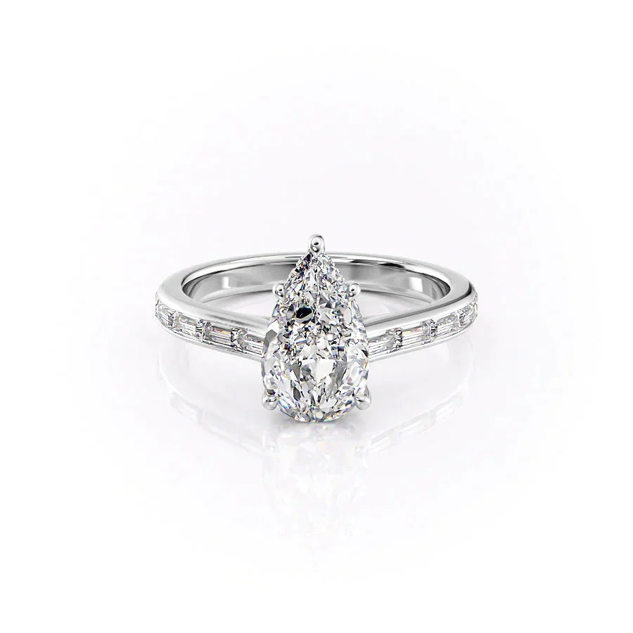 The Monica Set With A 2.5 Carat Pear Lab Diamond