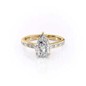 The Monica Set With A 4 Carat Pear Moissanite