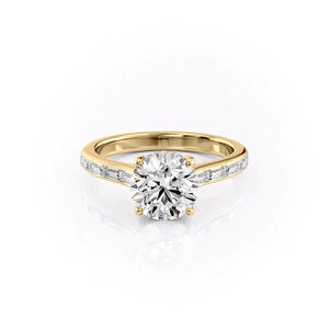 The Monica Set With A 4.5 Carat Round Moissanite
