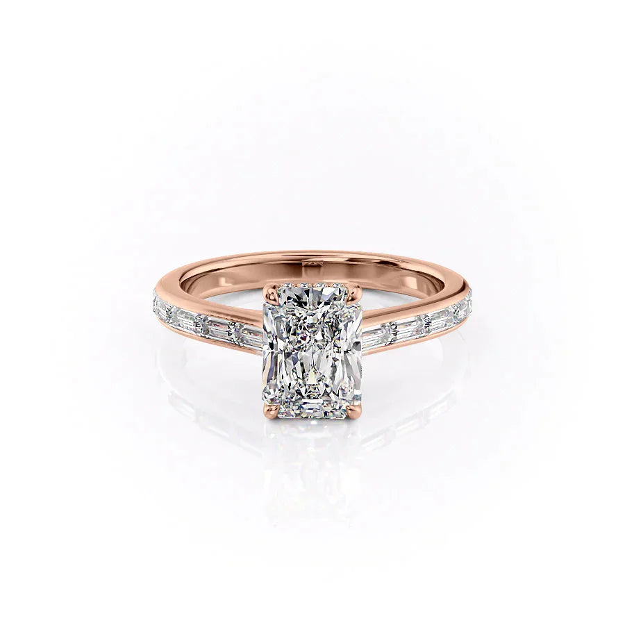 The Monica Set With A 3 Carat Radiant Lab Diamond