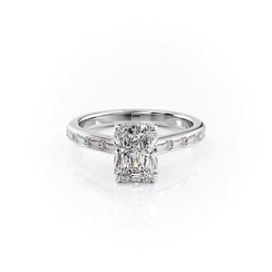 The Monica Set With A 4.5 Carat Radiant Moissanite
