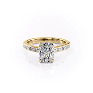 The Monica Set With A 3 Carat Radiant Lab Diamond