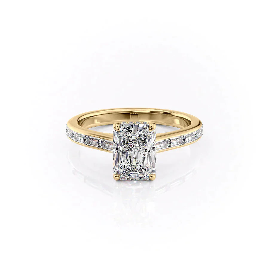 The Monica Set With A 2.5 Carat Radiant Lab Diamond